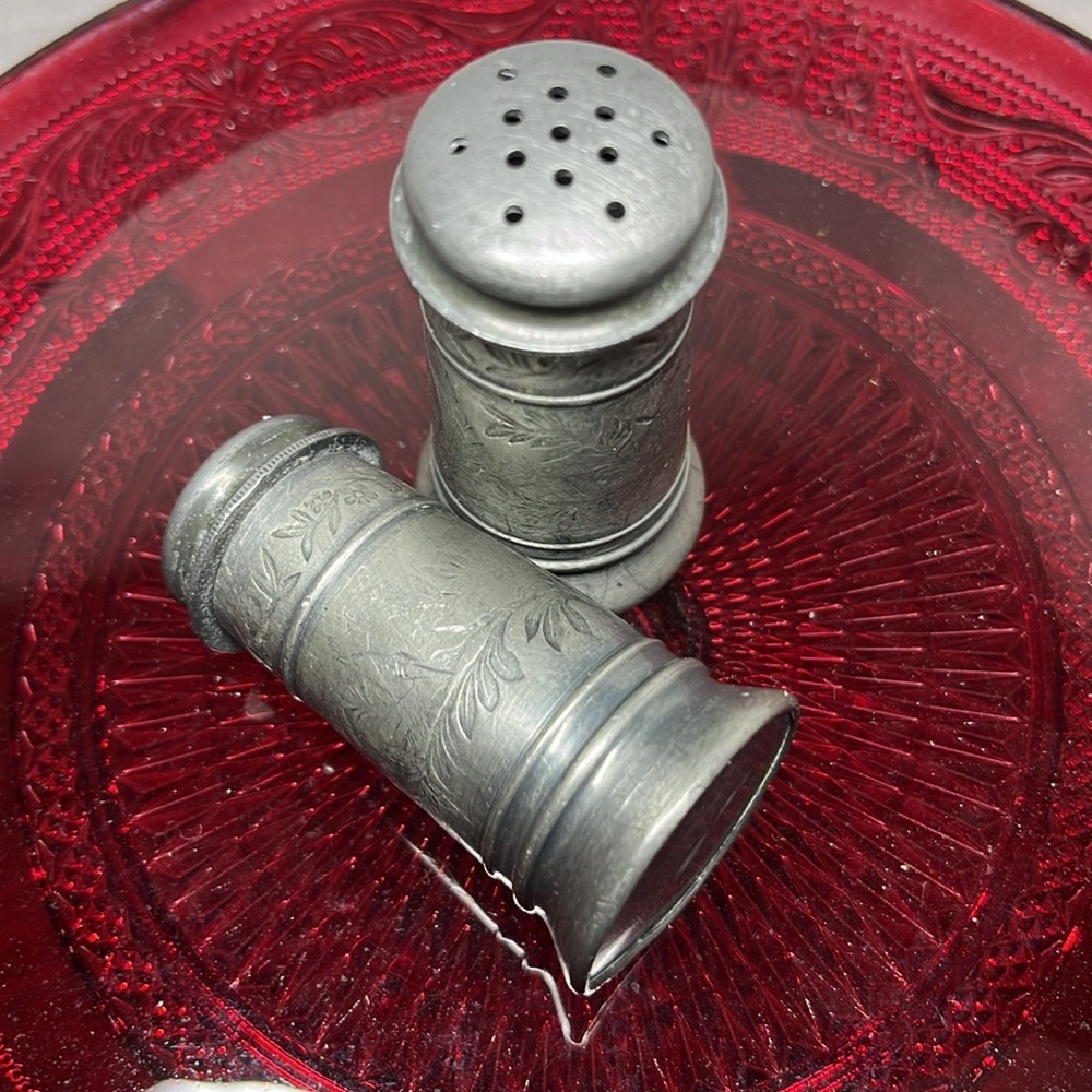 Antique Silver-plated Salt and Pepper Shakers